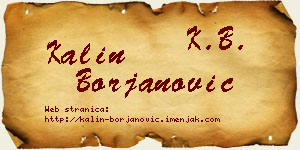 Kalin Borjanović vizit kartica